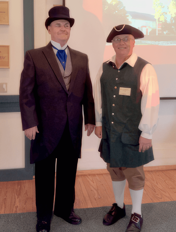 two men in historic costume