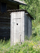 an outhouse
